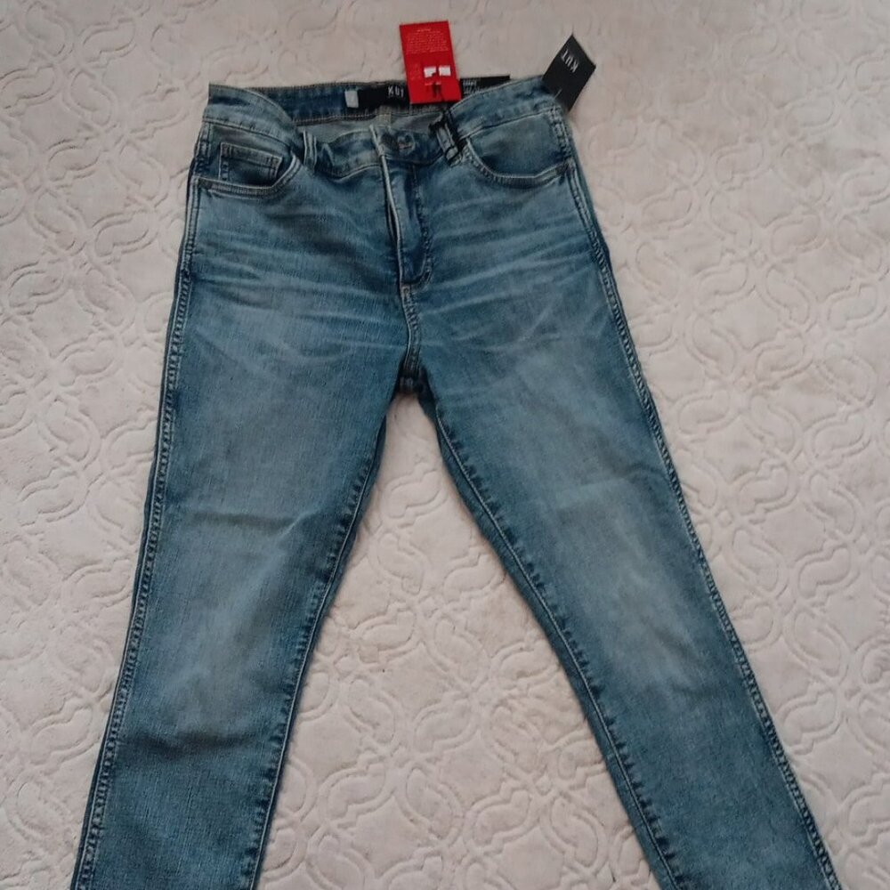 NWT - KUT from the Klot jeans Connie high rise ab ankle skinny raw hem size 8